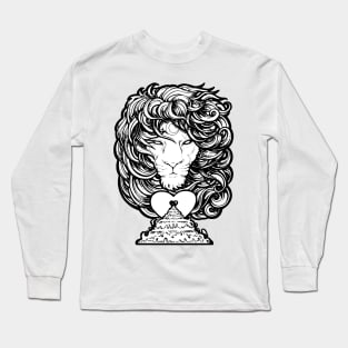 Heart of a Lion - Black Outlined Version Long Sleeve T-Shirt